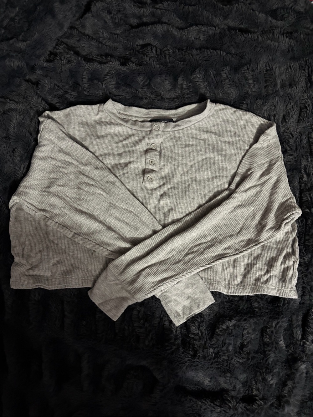 sws ribbed baggy crop in grey